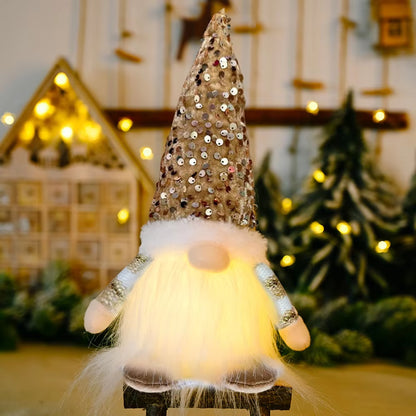 30Cm Glowing Gnome Christmas Decorations 2024 Faceless Plush Dolls Elf Home Ornaments Navidad New Year 2024 Gift